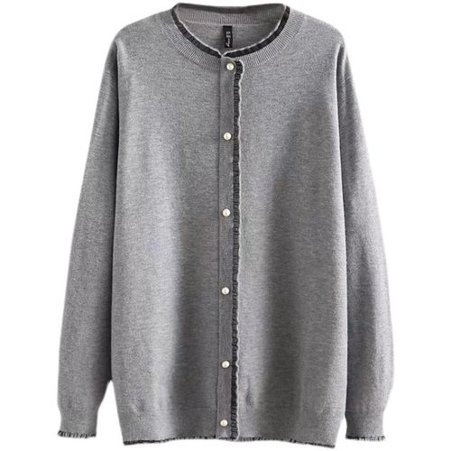 大码女装胖妹妹200斤花边领针织衫2023秋冬新款显瘦钉珠套头毛衣