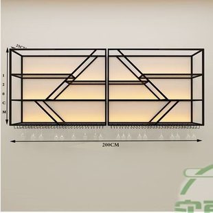 网红墙上置物架酒架壁挂吧台悬挂酒柜餐厅吊杯架铁艺装 饰红酒柜展