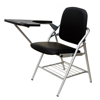 折叠培训椅带桌板会议q椅写字板座椅桌椅一体办公折叠PU皮培训椅