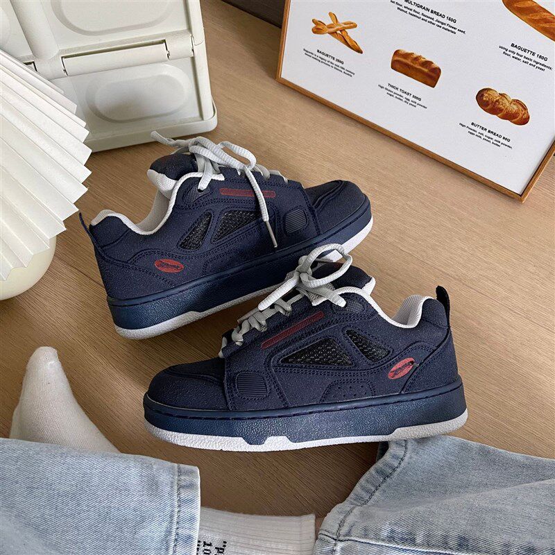 加绒面包鞋男款板鞋美式高街新款小众鞋子秋冬高级感情侣休闲鞋女