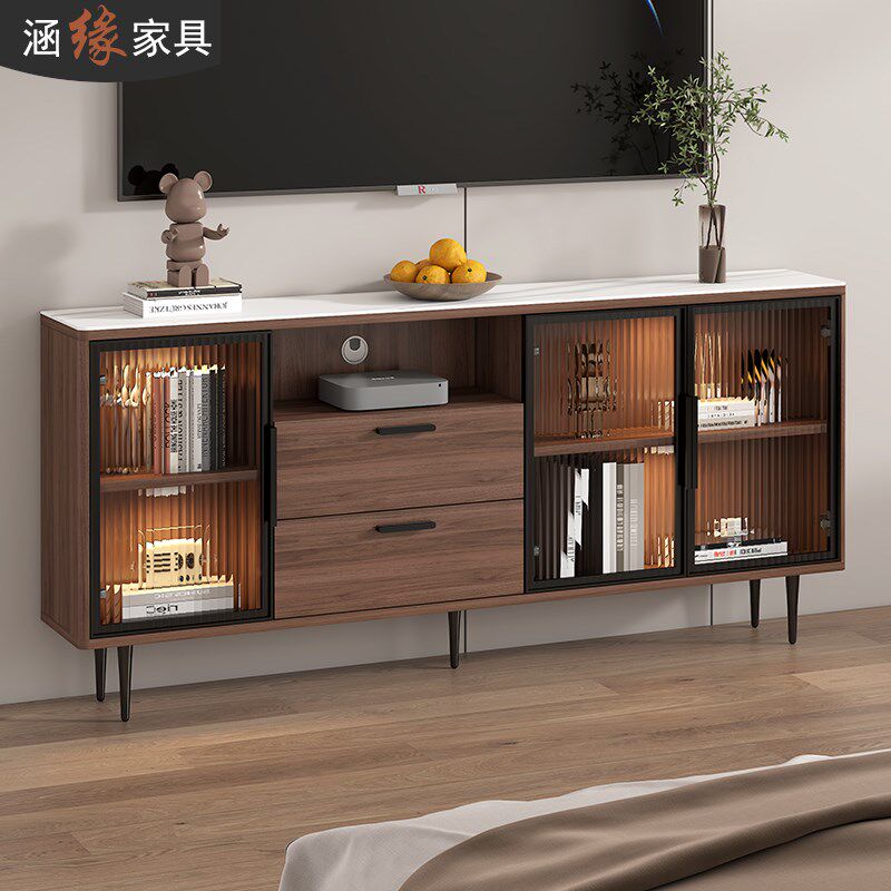 卧室电视柜超薄窄电视机高款柜现代简约家用主卧房间储物柜7D100