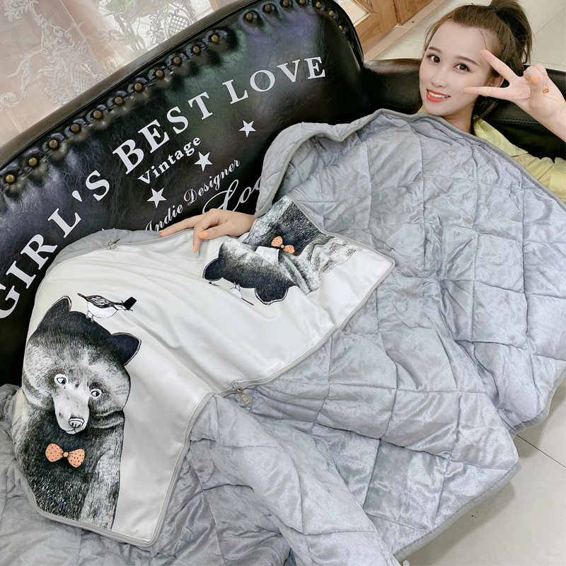 卡通折叠抱枕被子两用办公室午睡枕头汽车载靠P枕垫客厅沙发空调