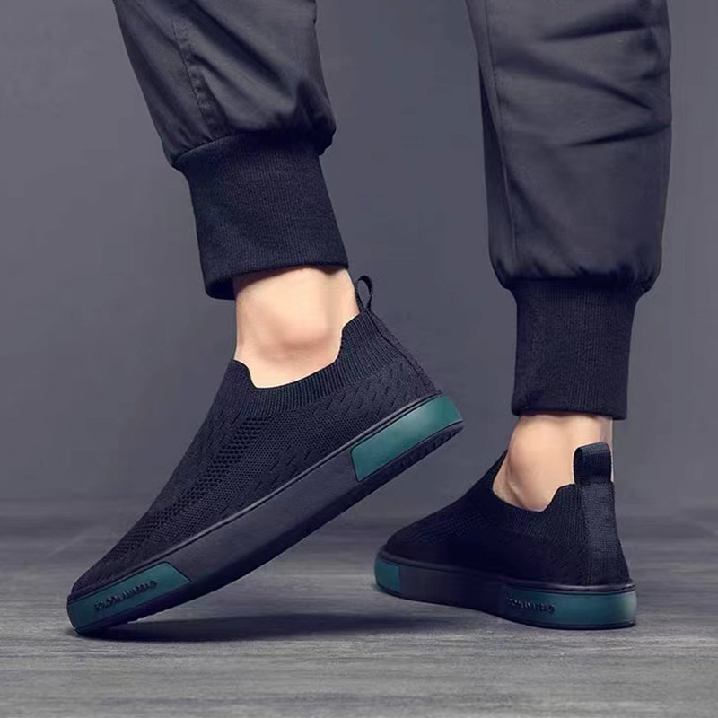 夏季大码男鞋透气休闲布鞋一脚蹬板鞋懒人鞋开车网面黑色袜子鞋男,流行男鞋,布鞋,淘宝优惠券,粉丝福利购,淘宝优惠卷