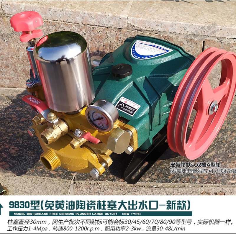 高压清洗打药机喷雾机三缸柱塞泵园林绿化压力泵抽水洗车泵头包邮