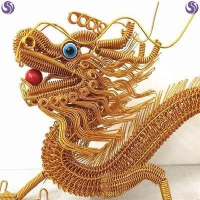 新款铜丝精致编织工艺品摇钱v树装饰品摆件手工龙凤凰孔雀客厅中