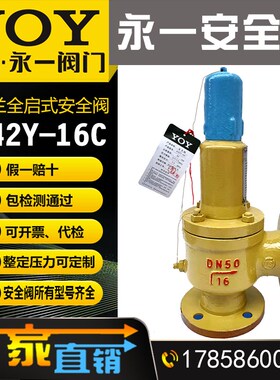 永一安全阀A42Y-16P 25 40 64C 碳钢 不锈钢弹簧全启封闭式安全阀