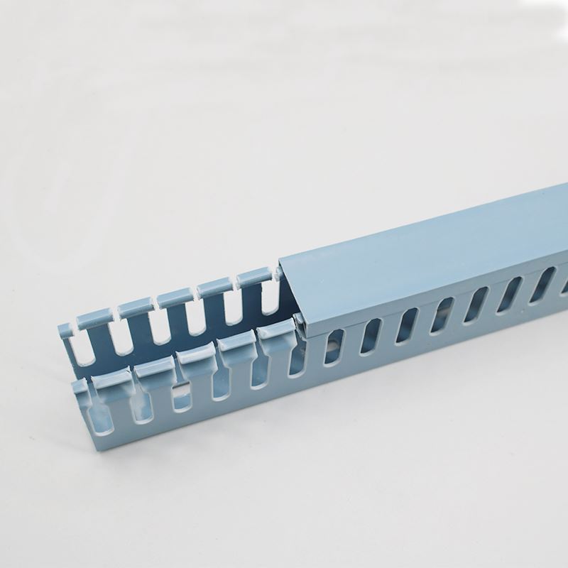 蓝色PVC塑料行线槽5050齿形开口阻燃配电箱走线灰色行线槽封口