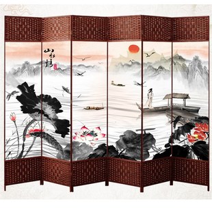 新款简易屏风隔断墙折屏遮挡简约现代折叠移动布艺玄关中式挡风玻