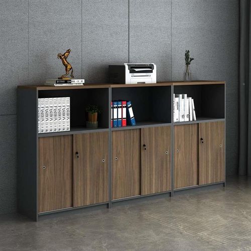 办公室矮柜推拉门文件柜储物柜隔断资料收纳带锁落地柜移门办公柜