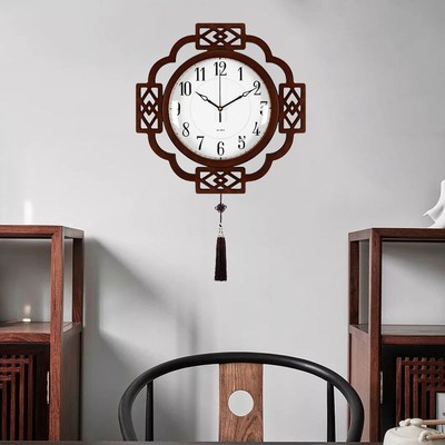 挂钟客厅2024新款新中式钟表家用中国风石英钟餐厅玄关表挂墙时钟