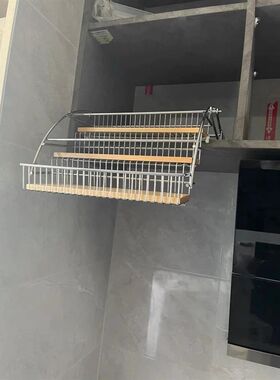 凯畅吊柜下拉篮调料收纳架升降免钉置物架厨房便捷整理架储物架子