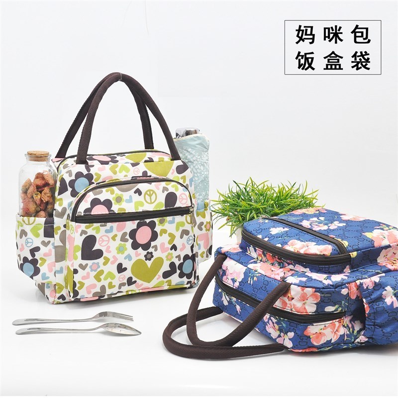 新款加厚防水手提小女牛.津布手提包拎便当包手女包帆布包布包妈