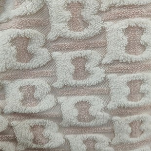 家纺家居工艺 现货供应单面舒棉绒提花字母BC 保暖服装 鞋 帽