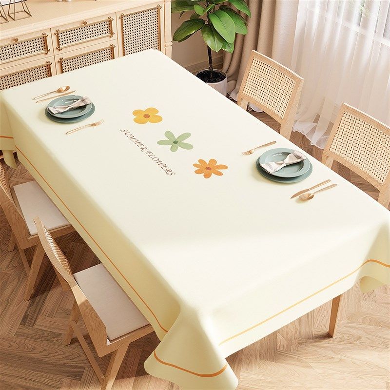 桌布防水防油免洗书桌ins长方形餐桌布轻I奢高级风pvc茶几桌垫台