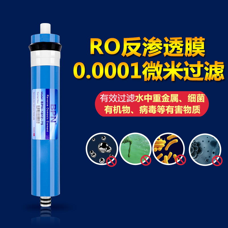 原装1812-75G/2012-100G加仑反渗透RO膜家用商用净水器纯水机滤芯