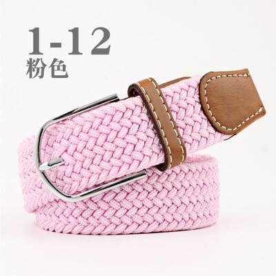 Men woman Casual canrvas elastic braided needle buckle belt