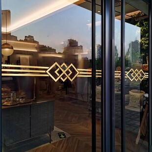 玻璃门门防撞贴纸装饰腰线厨房客厅阳台推拉门金色装饰条门贴移门