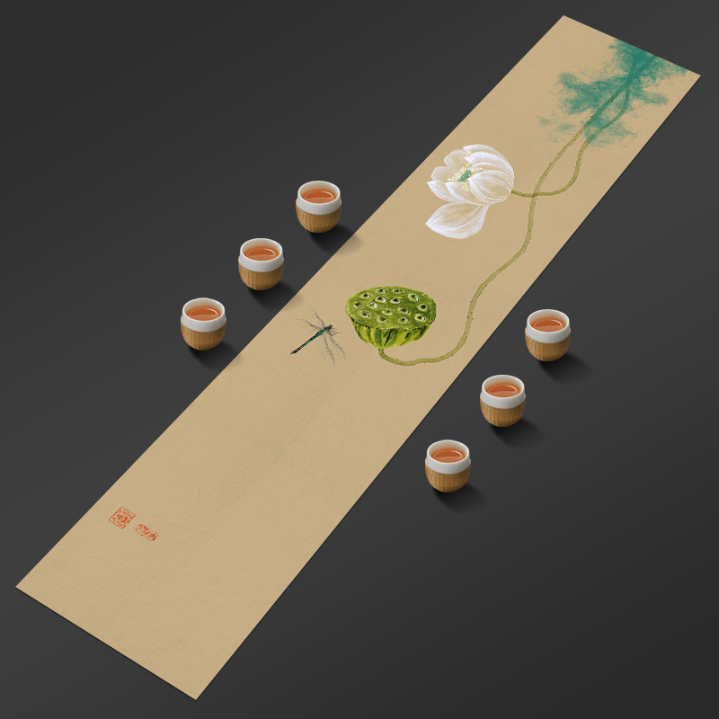 新中式桌旗长方形桌巾布红木茶几桌布装I饰布茶台布艺棉麻防水茶