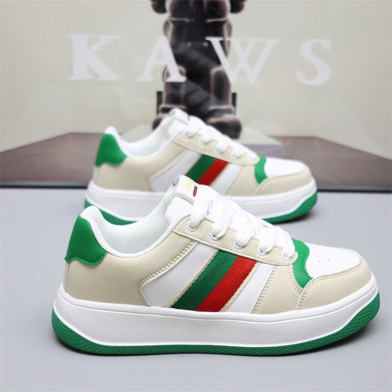 网红小白鞋男鞋潮流拼色板鞋2024夏季透气学院风内增高运动休闲鞋,流行男鞋,帆布鞋,淘宝优惠券,粉丝福利购,淘宝优惠卷