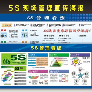 工厂车间5S标语安全生产海报挂图公司现场管理宣传栏质量展板墙贴