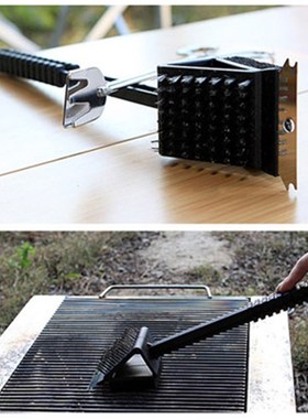 1PC 3-in-1 Stain Steel Bristle BBQ Brush Grill Accessories S