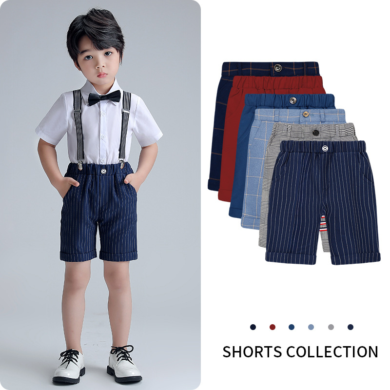 儿童短裤夏季套装裤学生韩版西裤休闲裤男童西装背带裤演出裤百搭