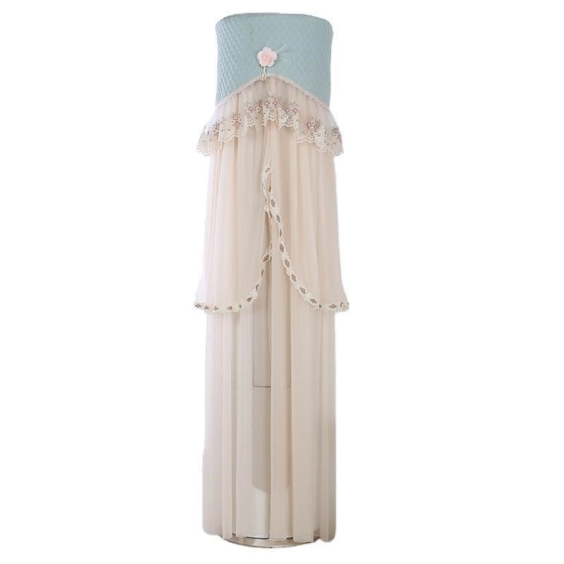 欧式田园布艺圆柱柜机罩子开机可用防尘套立式圆柱空调罩子