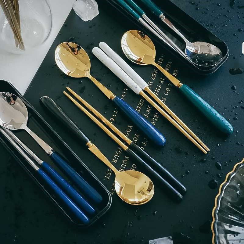 陶瓷不锈钢筷子勺子套装上班族学生便携餐具一人食旅行筷子单人装,纺织面料/辅料/配套,纺织机械配件,淘宝优惠券,粉丝福利购,淘宝优惠卷