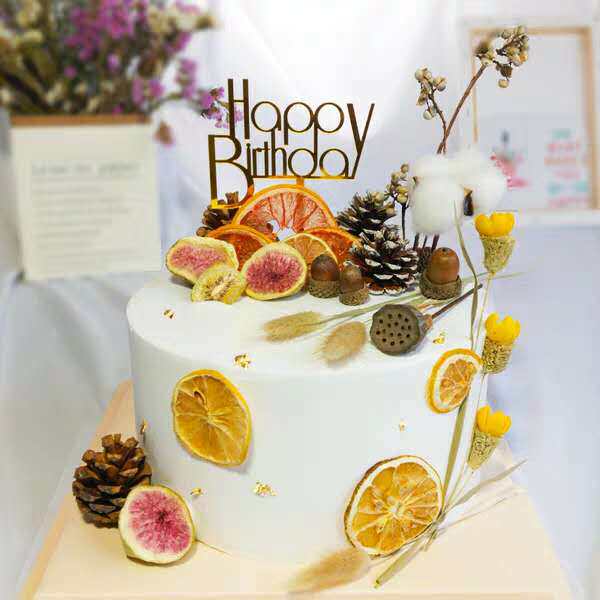 无花果蛋糕装饰摆k件水果干可食用清新森系甜品台生日烘焙装扮干