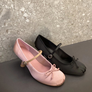 粉色甜美a仙女外穿芭蕾舞鞋温柔高跟鞋细跟2023秋季新款蝴蝶结包