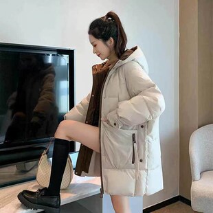 羽绒服女2024秋冬中长款韩版潮宽松加厚棉衣棉服大码时尚棉袄外套