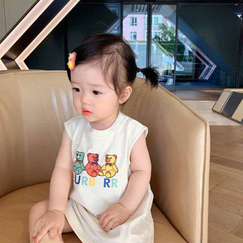 1-5岁女童f连衣裙2022新款儿童夏装女宝宝背心长T裙纯棉可爱公主