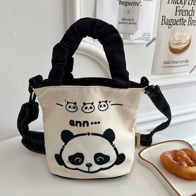 新款韩版可爱软萌手提斜挎包包饭颜值水桶单肩包女学生外出小包高