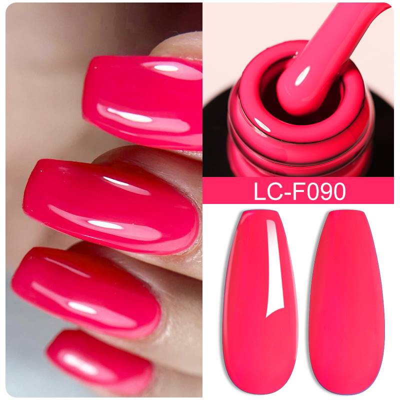 推荐Fluorescent Red Color Gel Nail Polish Spring Summer Popu