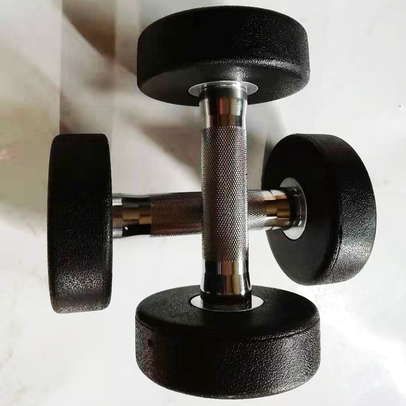 5kg Dumbbell Black One-Piece Rubber-Covered Dumbbell Set Fit