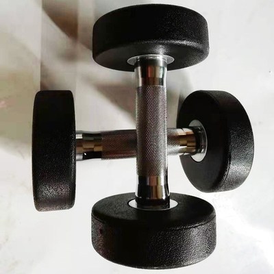 5kg Dumbbell Black One-Piece Rubber-Covered Dumbbell Set Fit