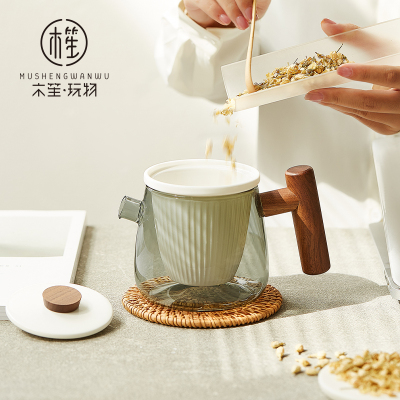 耐热玻璃花茶壶带过滤茶水分离茶壶水果花茶茶具套装家用