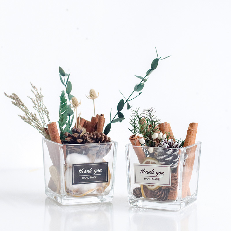 无火肉桂柠檬香薰杯制作diy材料包套餐家居摆饰乾燥V花装饰团建沙