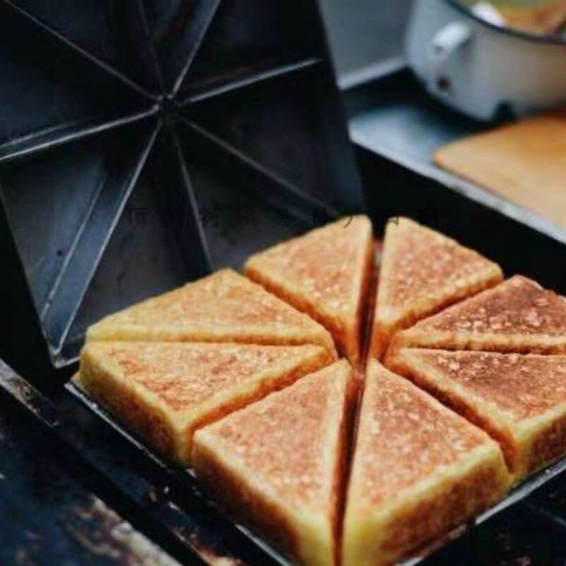 新品三角粑烤模具商用摆摊重庆米粑锅机器四川家用老式米糕炉子工