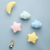 创意儿童房柜门可爱卡通云朵小拉手定制家具衣橱柜储物柜抽屉现货