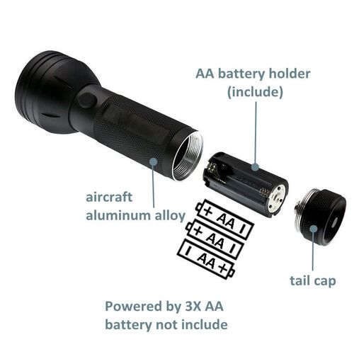 395nm V Light 3W 51 LED V Flashlight Catch Scorpion Lamp V T