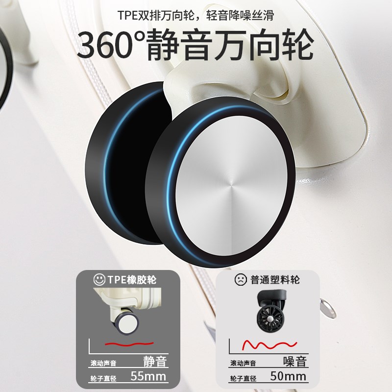 登机箱20寸超轻行李箱高颜值结实耐用旅行箱2N4寸拉杆箱静音顺滑