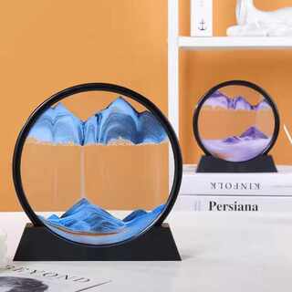 新品Moving Sand t Picture Round GlassH 3D Deep Sea Sandscape