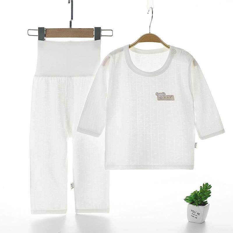 宝宝薄款家居服夏季竹纤o维婴儿长袖套装男女小童睡衣;.&&r;.&;