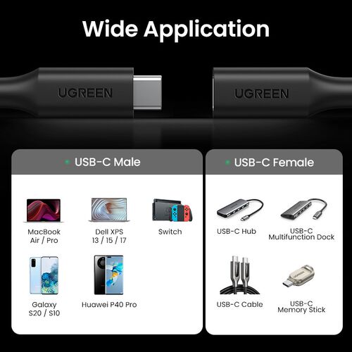 USB C 3.1 Extension Cable 5A PD 100W Extender Cord For Ninte