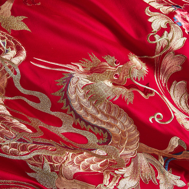 结婚全棉四件套婚床上用品大红色新婚婚庆床组六件套刺绣婚嫁喜被,床上用品,婚庆床品套件,淘宝优惠券,粉丝福利购,淘宝优惠卷