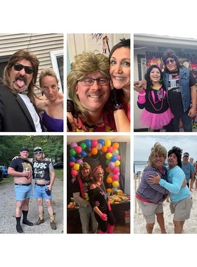 1 Unisex wig men's 80s costume Fancy Party accessory