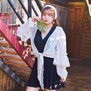 温泉泳衣女胖mm肥加大码 钢托三件套分体200斤中年 保守遮肚妈妈款