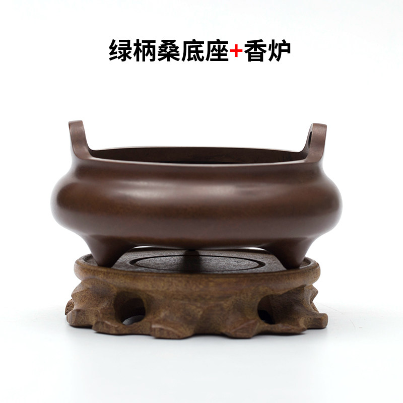 铜炉家用室内沉香线香炉纯铜特大号盘香炉双耳烧香炉上香插香用品
