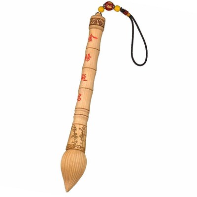 桃木文昌笔挂件钥匙扣吊坠实木雕状元笔高考学生随身挂饰书房摆件